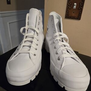CONVERSE ALL LEATHER White High-Top Sneakers
